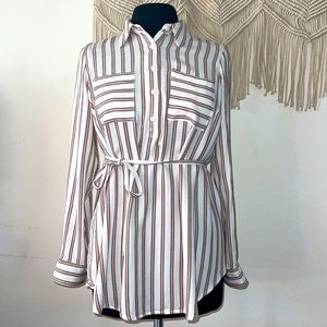 Isabel Maternity Stripped Blouse Size Small